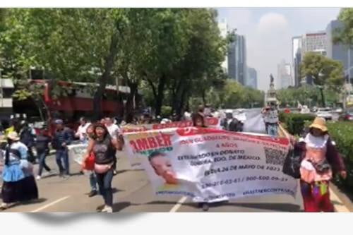 Familiares bloquean Paseo de la Reforma por desaparición de Joan Guadalupe de 4 años
